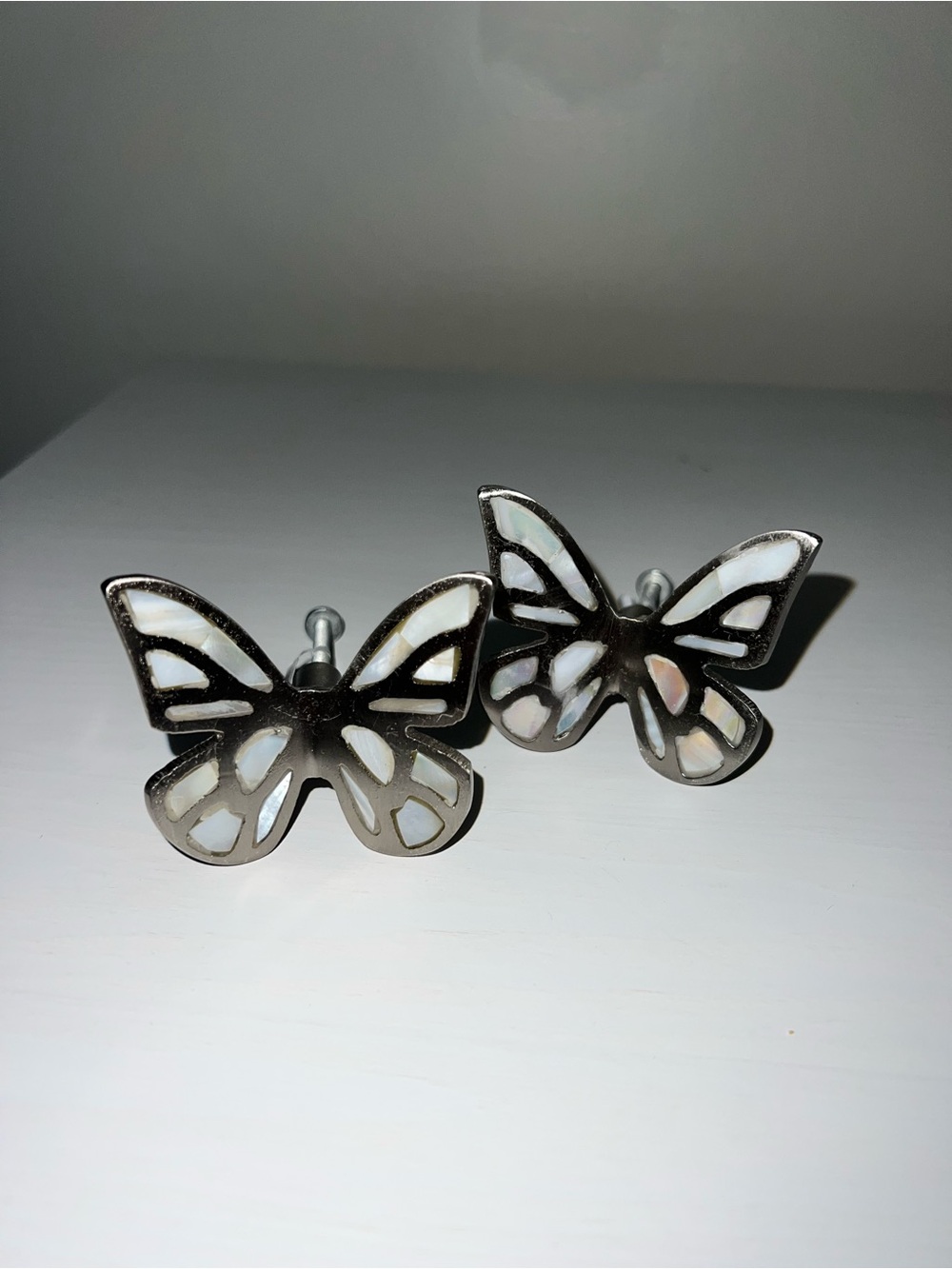 Anthropologie Delia Mother-of-Pearl Butterfly Knobs, Set of 2
